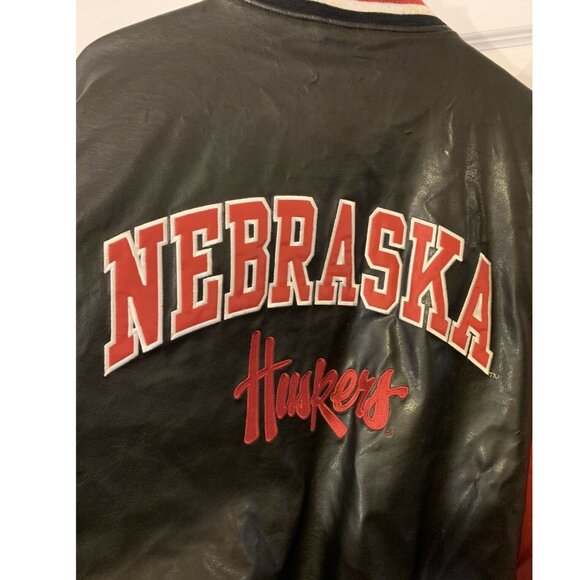 Nebraska Huskers Letterman Jacket Men’s‎ Sz XXL Steve & Barry's Black And Red - Picture 1 of 9